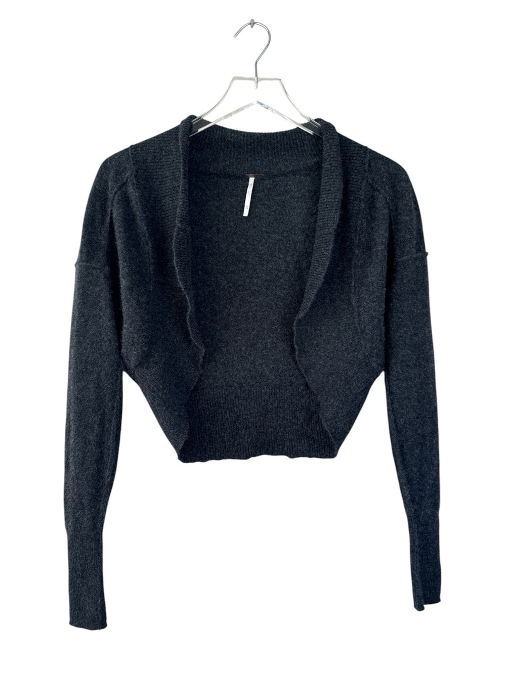 Free People 100% Cashmere Charcoal Cropped Shrug Cardigan XS